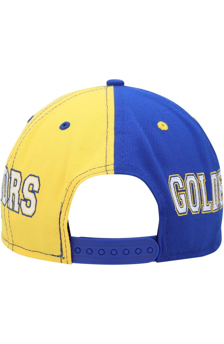 New Era Men's New Era Royal/Gold Golden State Warriors Team Split 9FIFTY Snapback Hat, Alternate, color, 