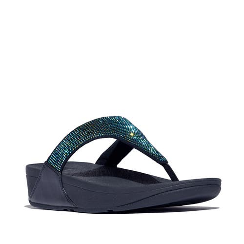 Fitflop Lulu Crystal Embellished Toe-post Sandals In Blue