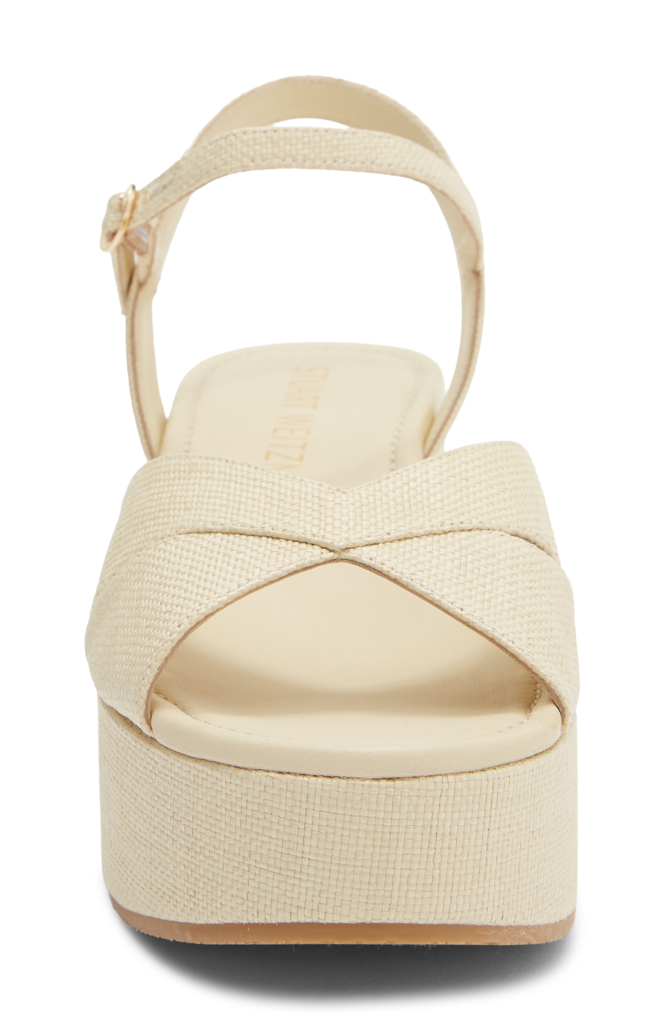 Stuart Weitzman Carmen Midi Wedge Sandal, Alternate, color, Natural.