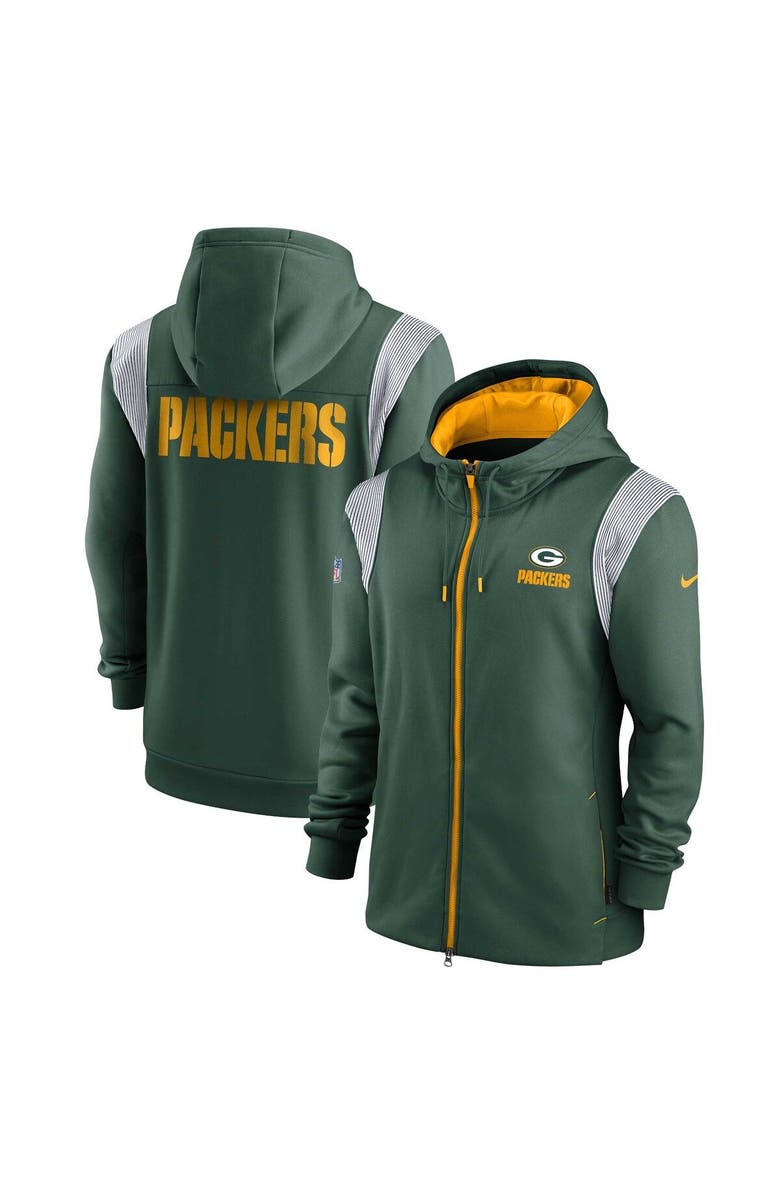 Nike Men's Nike Green Green Bay Packers Performance Sideline Lockup Full-Zip Hoodie, Main, color, 
