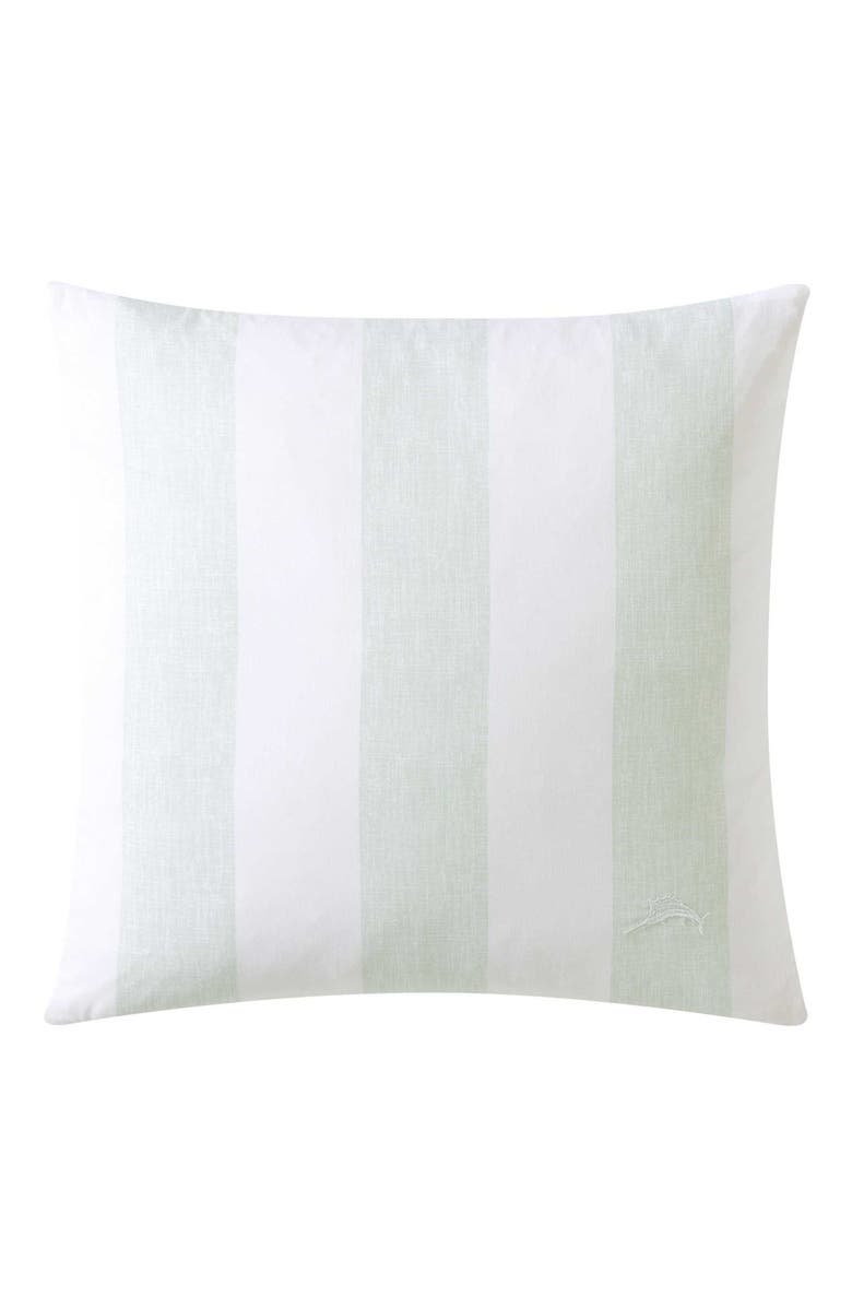 Tommy Bahama Awning Stripe Square Throw Pillow, Alternate, color, Spring Green
