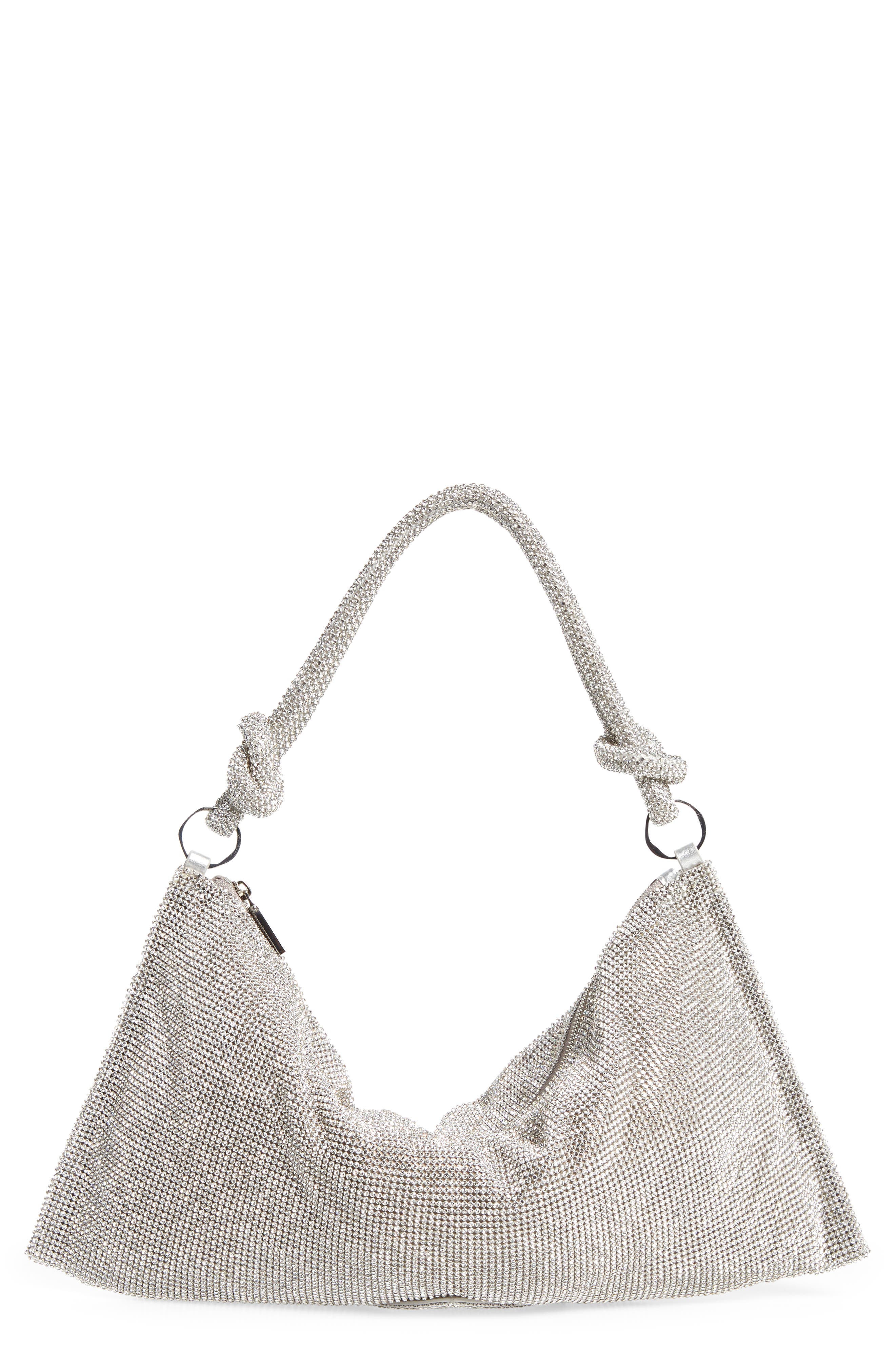 Mini Hera Rhinestone Shoulder Bag, Main, color, CLEAR