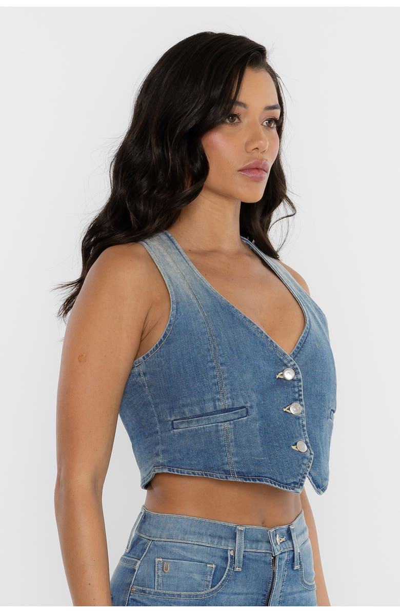 Rudes Denim The Adriana Vest, Alternate, color, Lagoon Blue