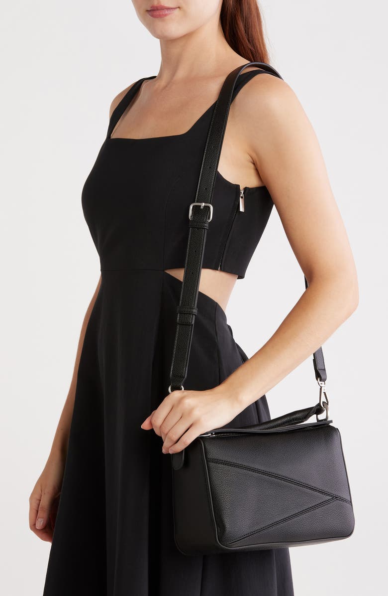 BCBG Geometric Satchel, Alternate, color, Black