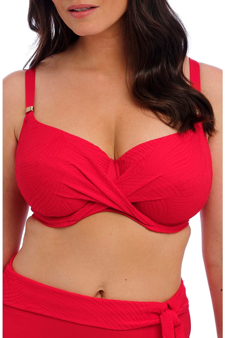 Ottawa Underwire Wrap Front Bikini Top, Main, color, RADIANT RED