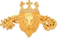 STEELTIME Men's 18K Yellow Gold Plated Stainless Steel Lion Head Bracelet