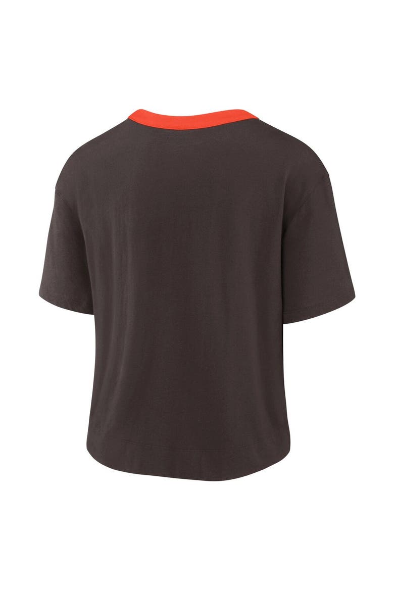 Women's Nike Brown Cleveland Browns High Hip Fashion Cropped Top, Alternate, color, Brown