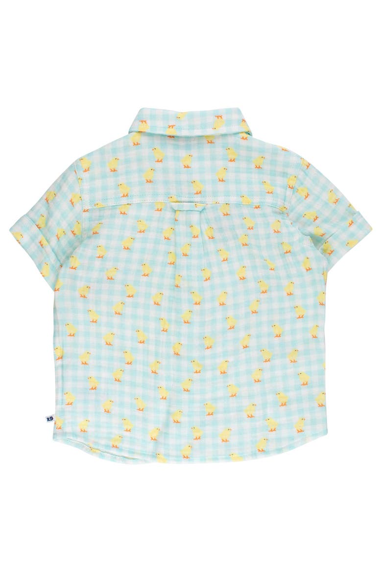Cotton Gauze Short Sleeve Button Down Shirt, Alternate, color, Chirping Chicks Gingham