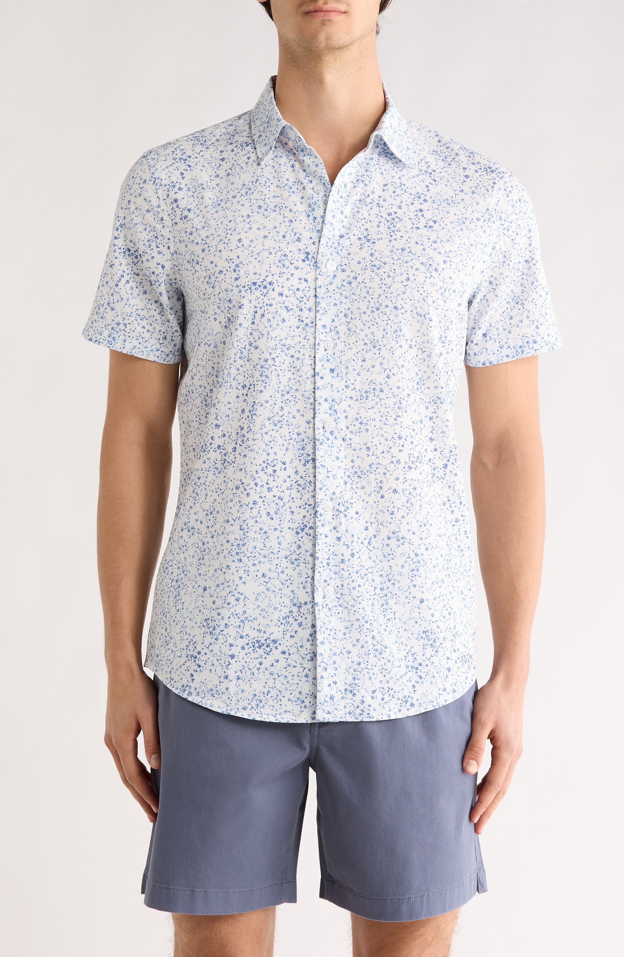 14th & Union Sprigs Short Sleeve Performance Button-Up Shirt