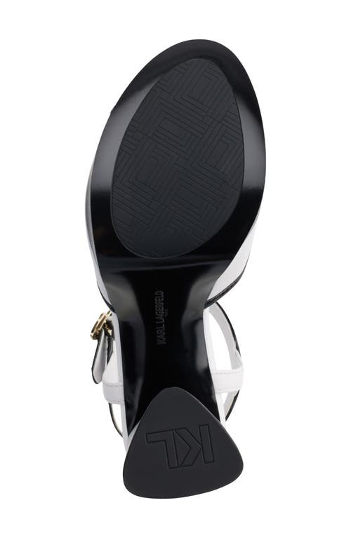 Karl Lagerfeld Hallet Platform Sandal In Bright White/black