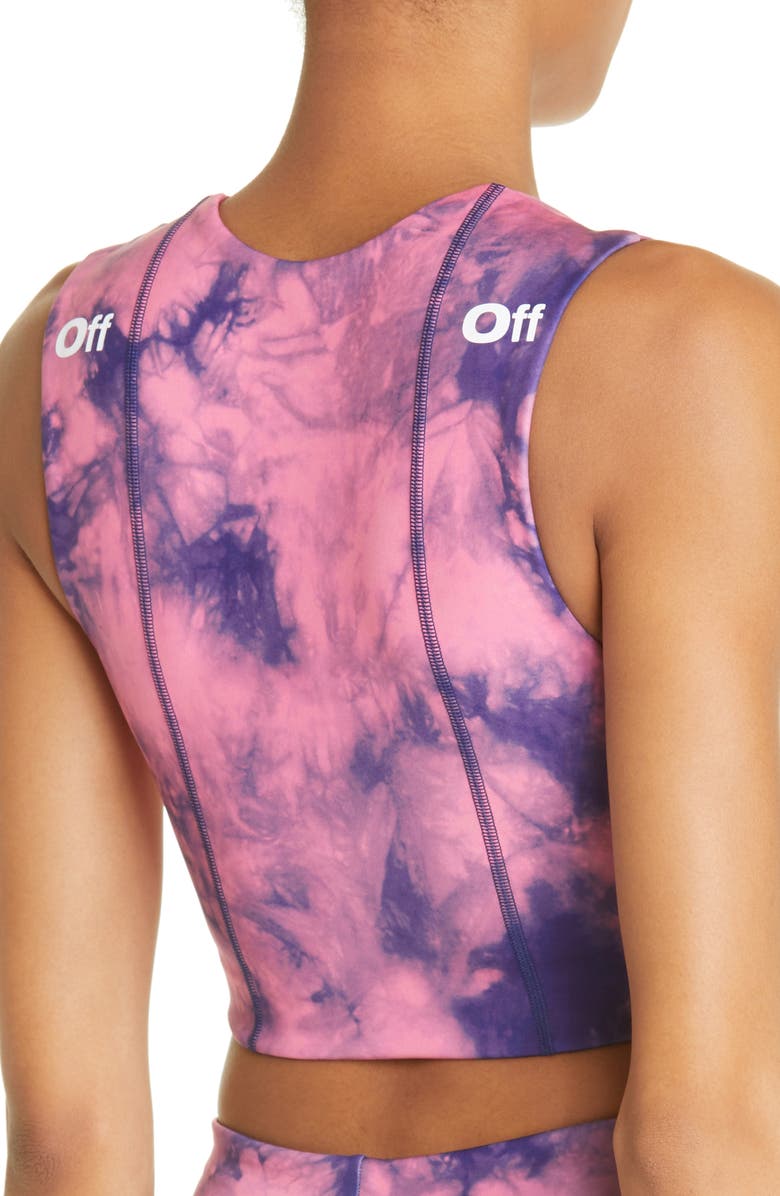 Off-White Tie Dye Crop Top, Alternate, color, 