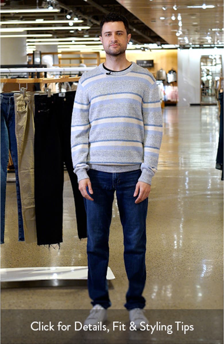 Olsen Stripe Cotton & Linen Crewneck Sweater, sales video thumbnail