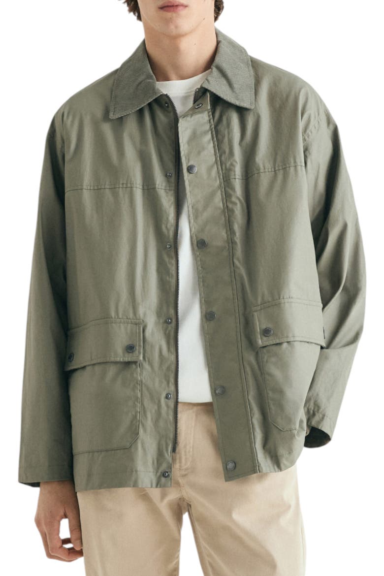 Waxed Jacket With Snaps, Main, color, Taupe