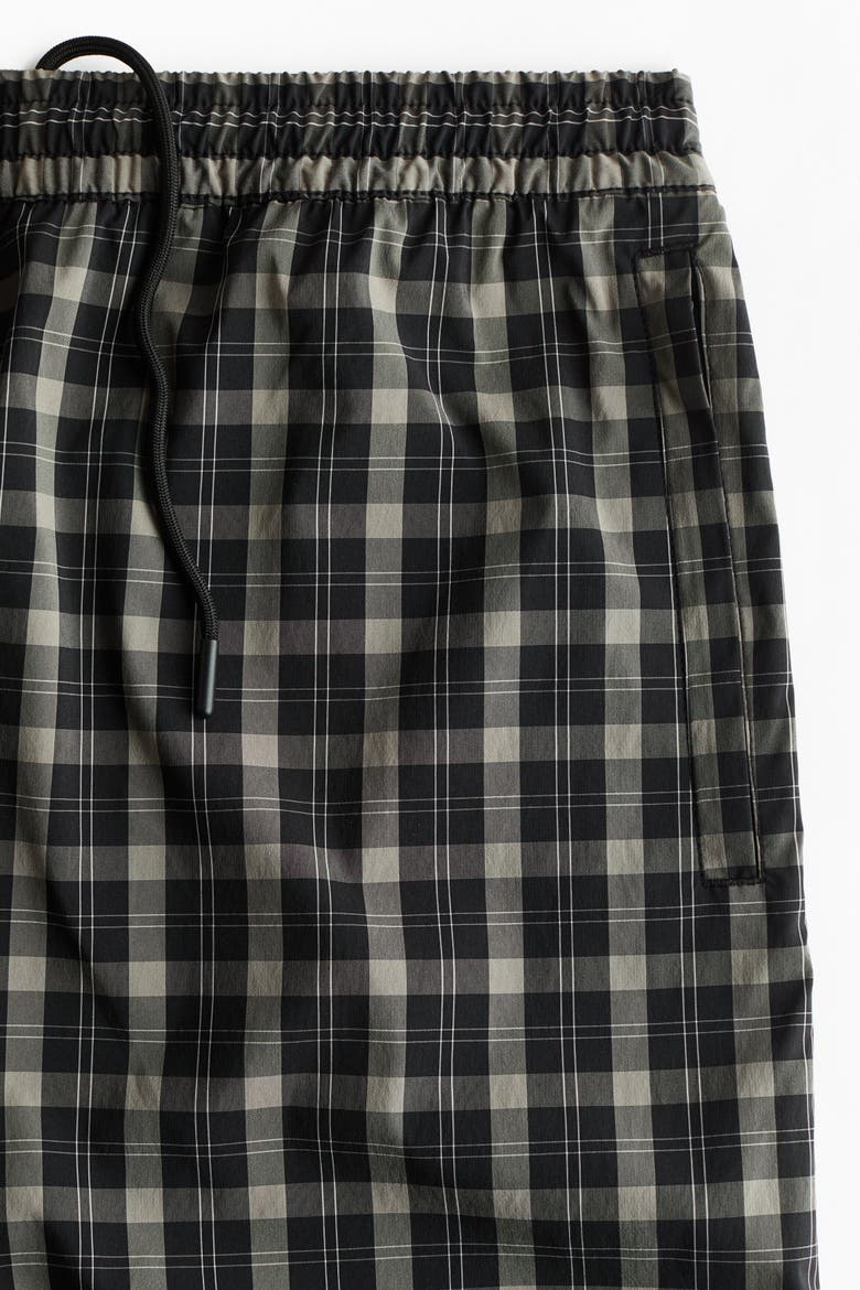 Loose-Fit Track Pants, Alternate, color, Light taupe/checked