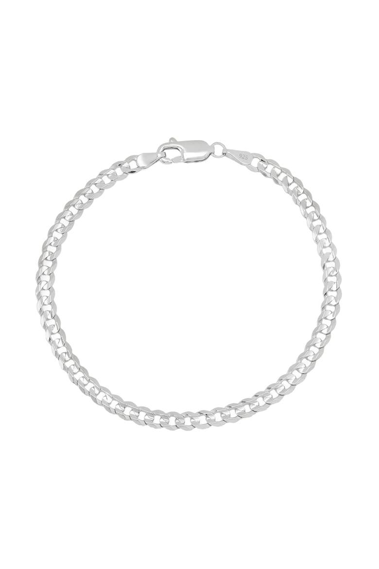 Sterling Silver Curb Bracelet, Main, color, Silver
