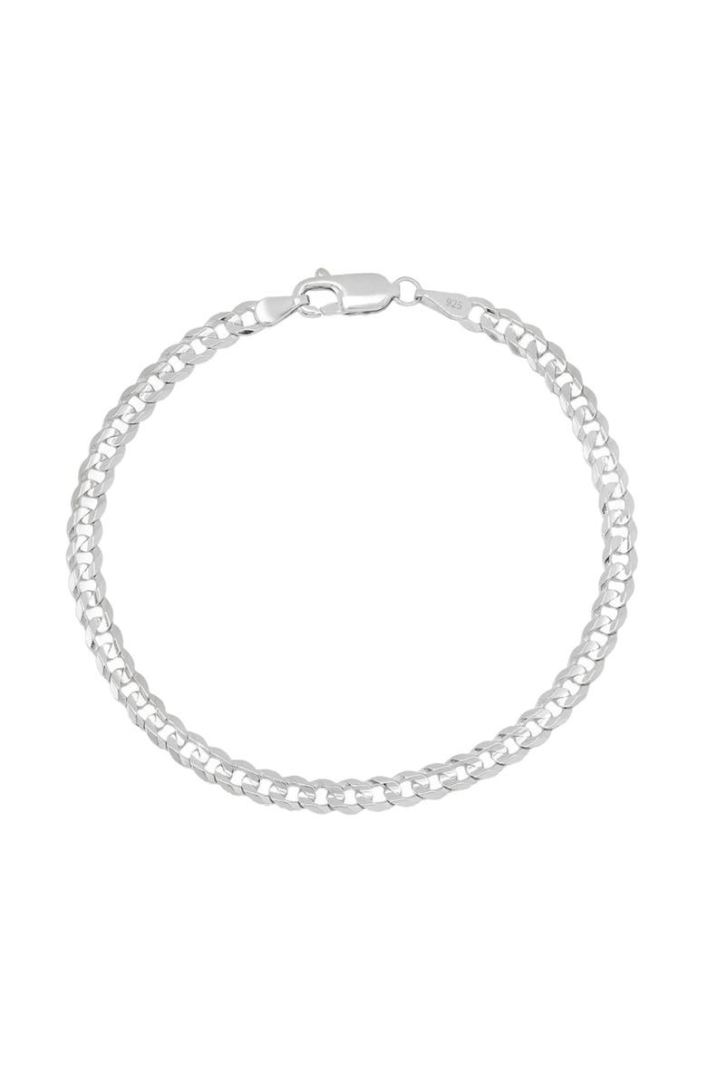 Donatello Gian Sterling Silver Curb Bracelet, Main, color, Silver