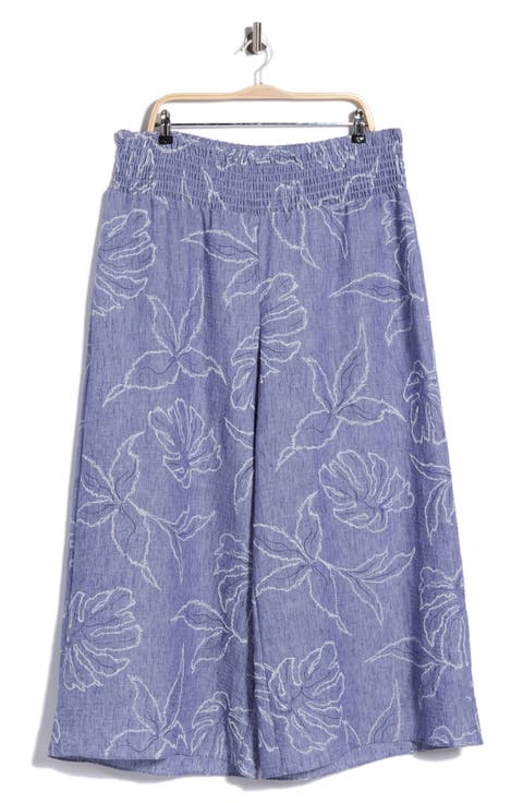 Embroidered Wide Leg Pants