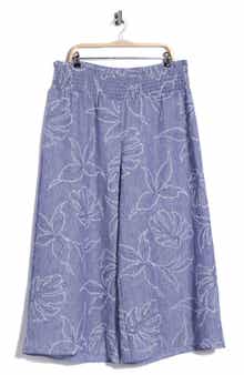 Embroidered Wide Leg Pants