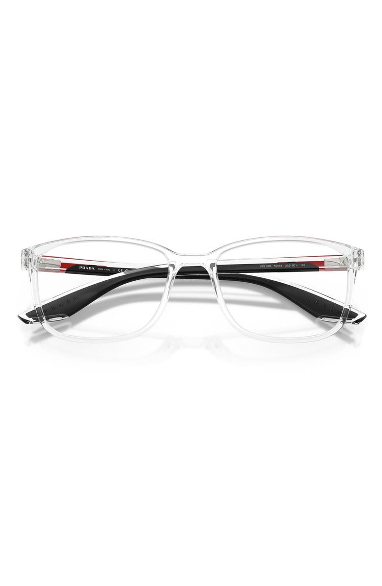 Prada Linea Rossa 55mm Pillow Optical Glasses, Alternate, color, Crystal