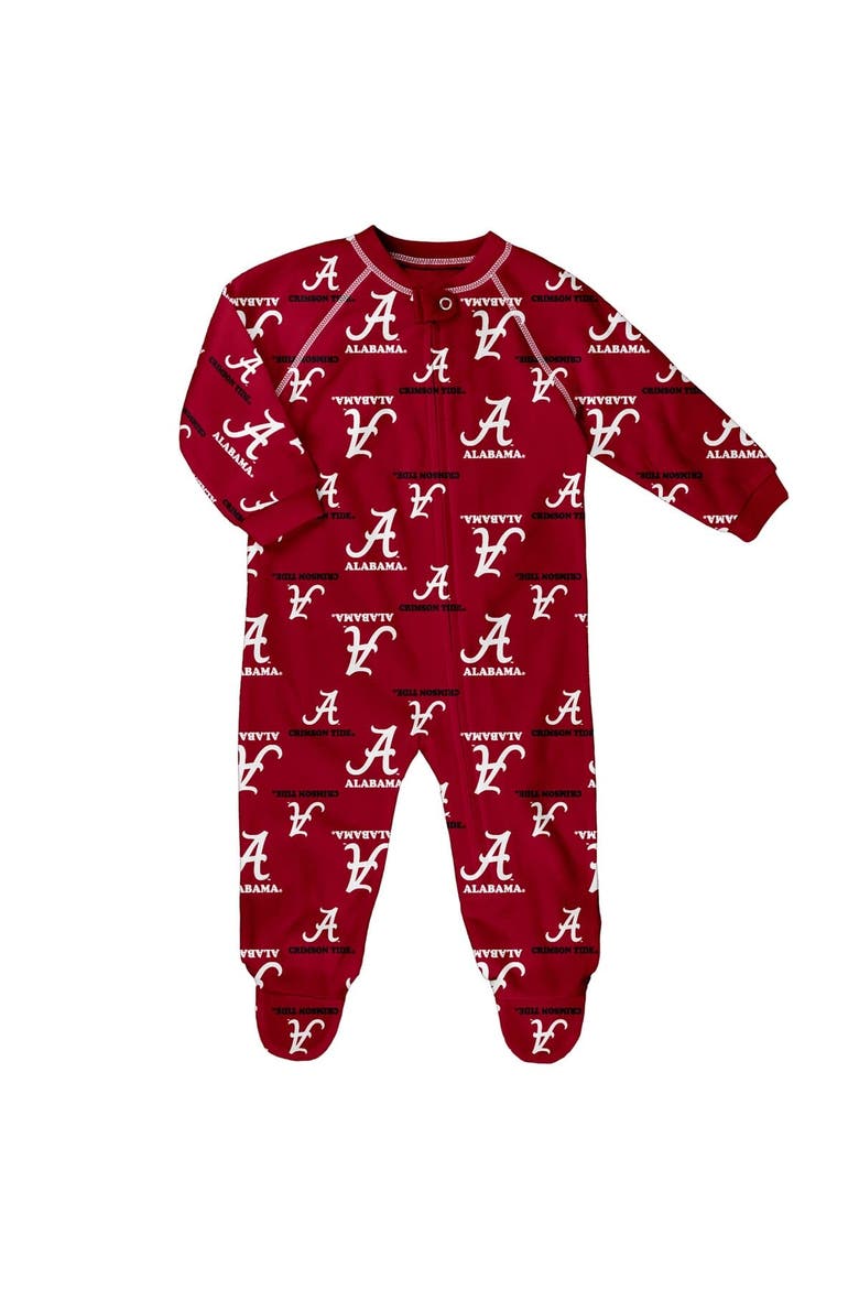 Infant Outerstuff Crimson Alabama Crimson Tide All-Over Print Raglan Full-Zip Coverall, Main, color, Crimson