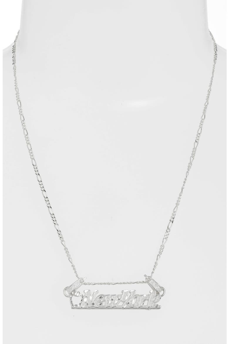 New York Pendant Necklace, Alternate, color, SILVER