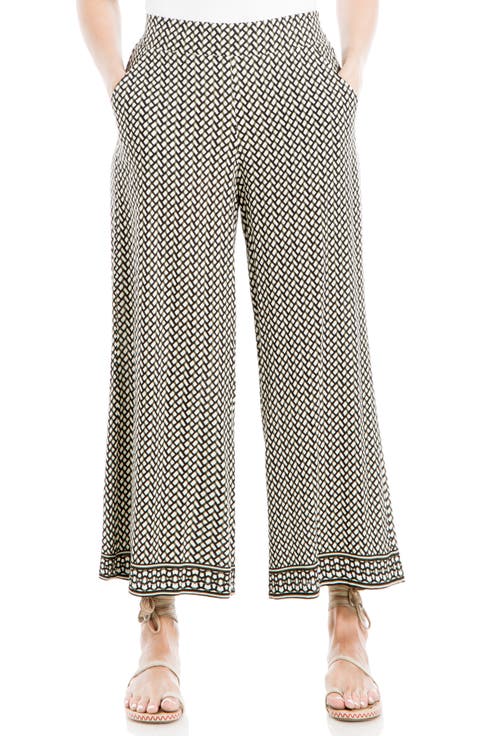 Wide Leg Pull-On Crop Pants
