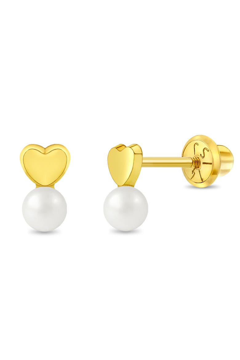 14k Shaped Drop Girl Earrings, Alternate, color, White