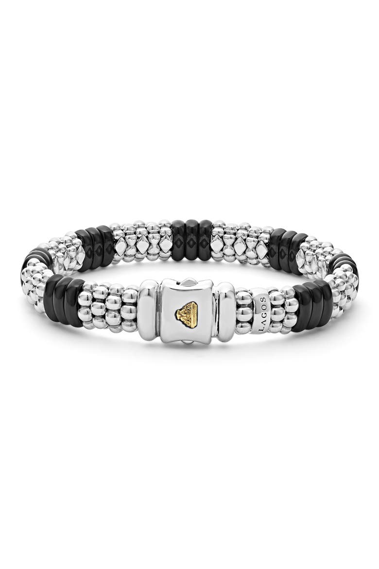 Black Caviar Ceramic Rope Bracelet, Alternate, color, BLACK/ SILVER