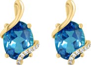 EFFY London Blue Topaz & Diamond Swirl Stud Earrings