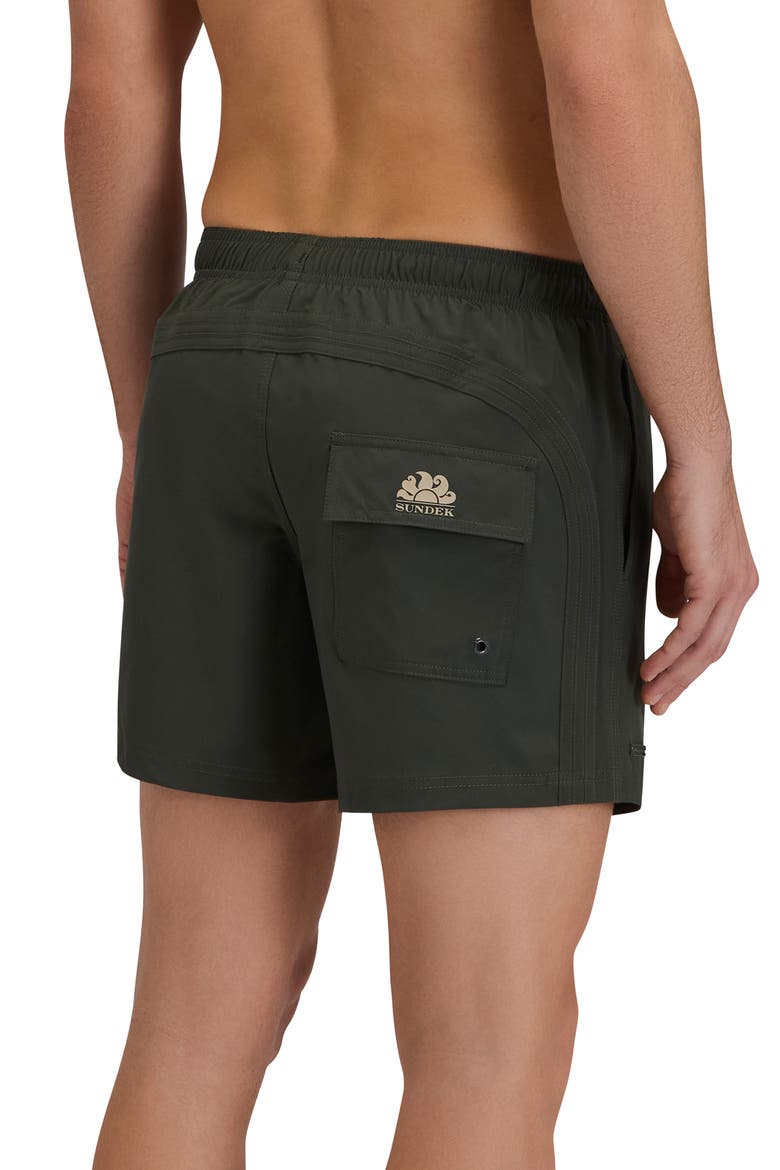 Solid Swim Trunks, Alternate, color, PINE