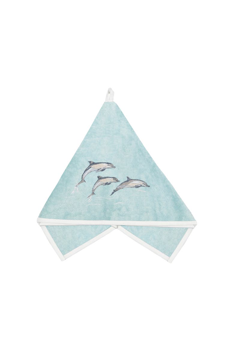 Dolphin Terrycloth Guest Towel, Main, color, Blue