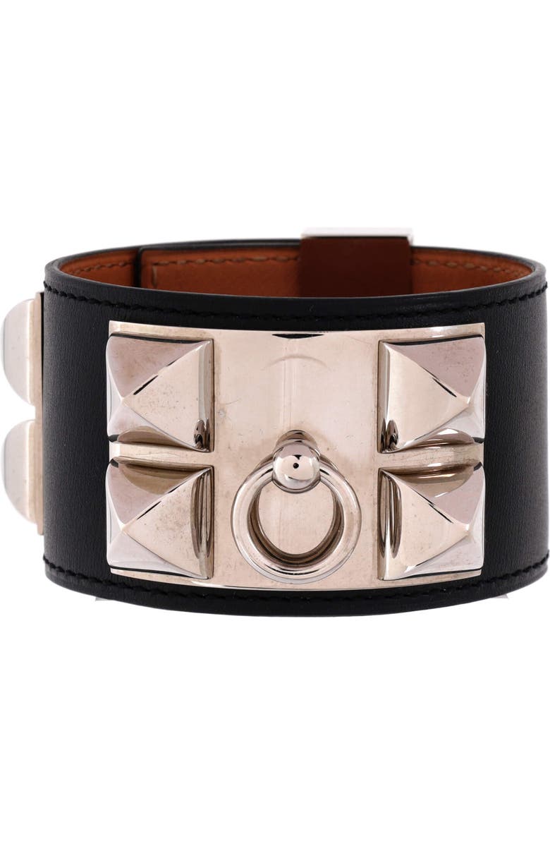 Pre-Owned Hermes Collier de Chien Bracelet Leather, Main, color, Black