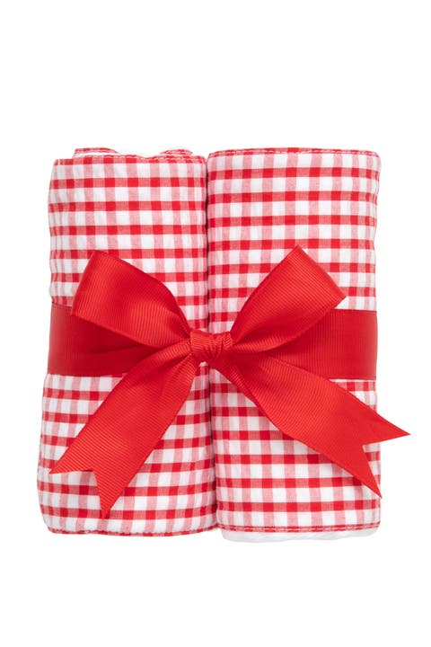 Big Check Set of Two Burp Cloths