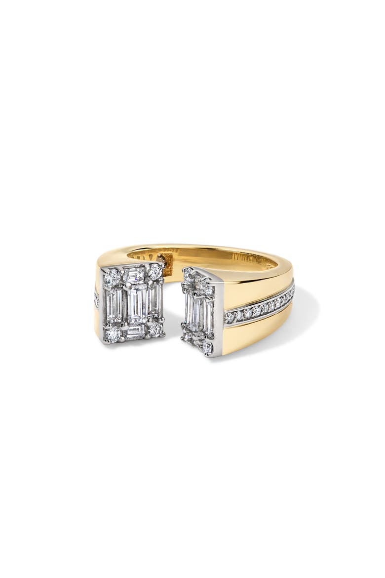 Clarity 18k Gold Diamond Pitched Dual Ring, Alternate, color, 18K YELLOW GOLD
