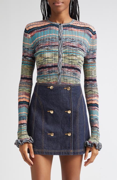 Ulla Johnson Lex Ruffle Space Dye Cardigan In Multi