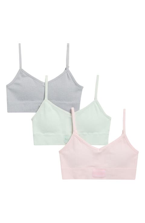 Kids' 3-Pack Seamless Rib Bralettes