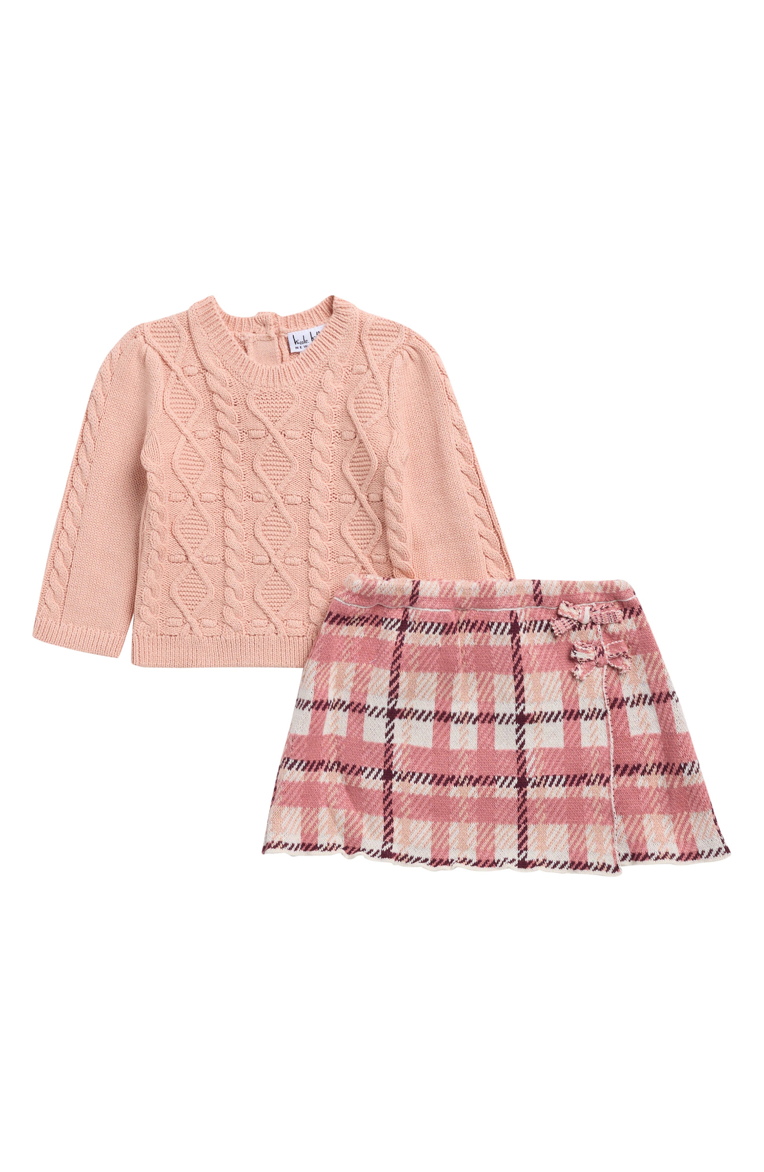 Kids' Crew Sweater & Plaid Skirt Set