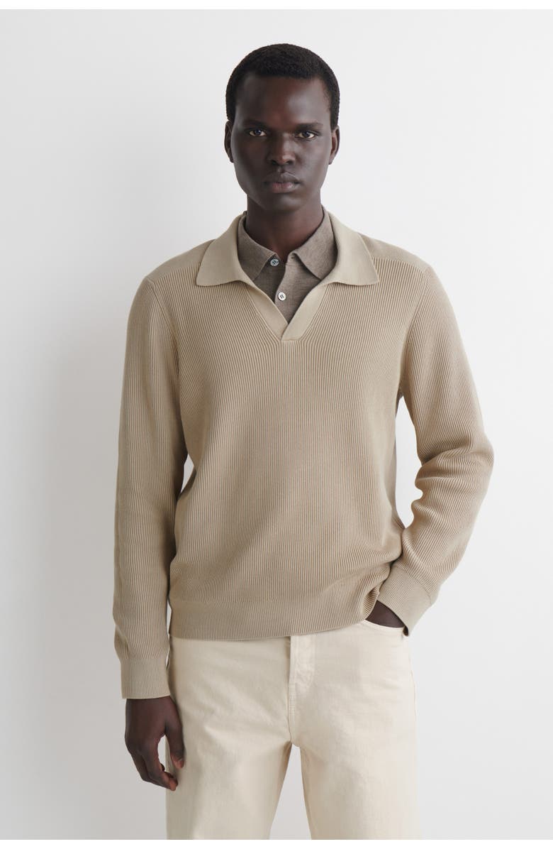 COS Cotton Polo Jumper, Main, color, Beige