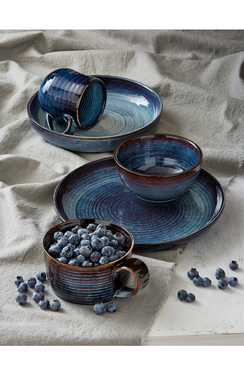 tag Loft Speckled Reactive Glaze Stoneware Dinner Plate Midnight Blue, Alternate, color, Blue