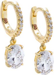 BY ADINA EDEN Pave Dangling CZ Round Huggie Earring