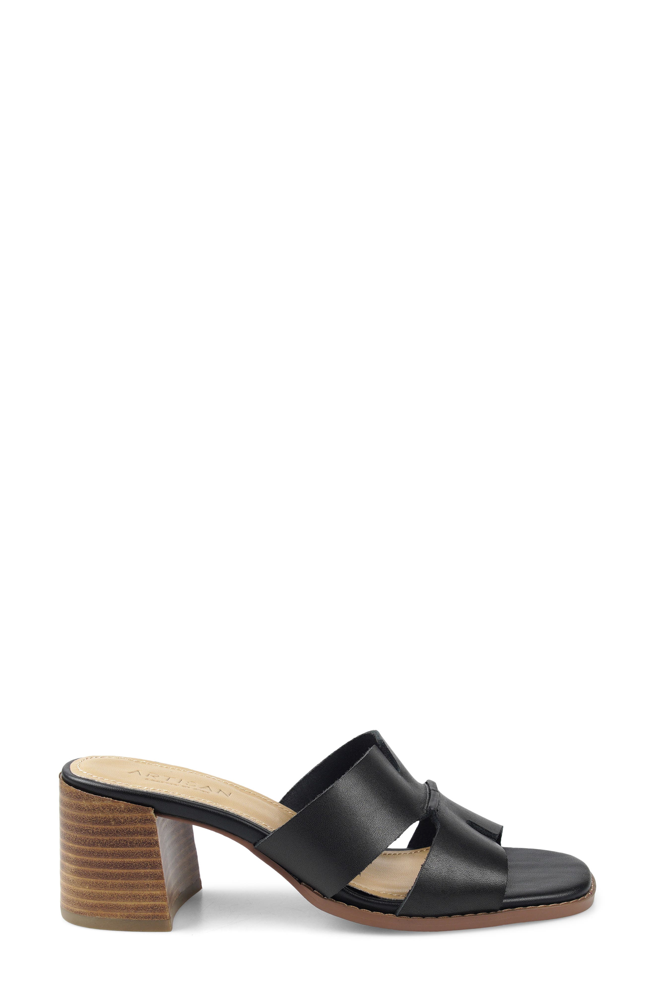 Dazz Slide Sandal, Alternate, color, BLACK LEATHER
