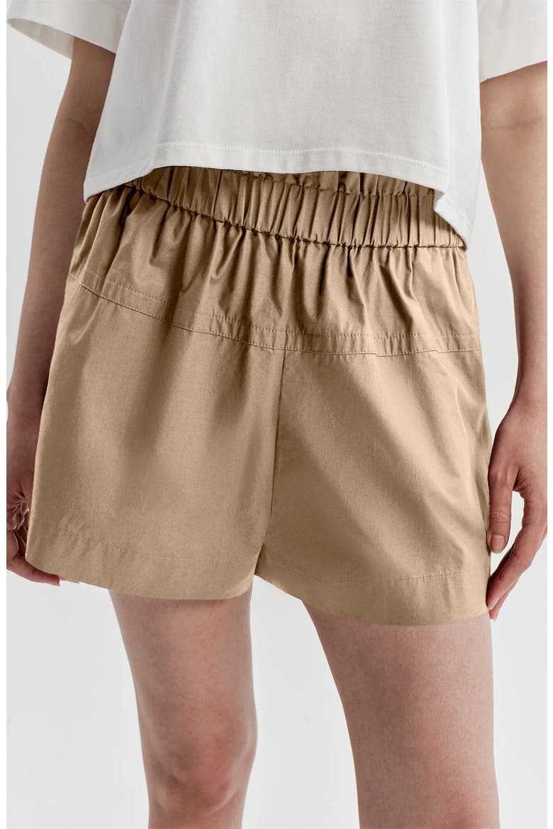 Nate Paperbag Waist Cotton Shorts, Alternate, color, DESERT BEIGE
