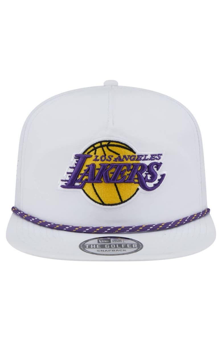 New Era Men's New Era White Los Angeles Lakers Performance Rope Golfer Adjustable Hat, Alternate, color, White