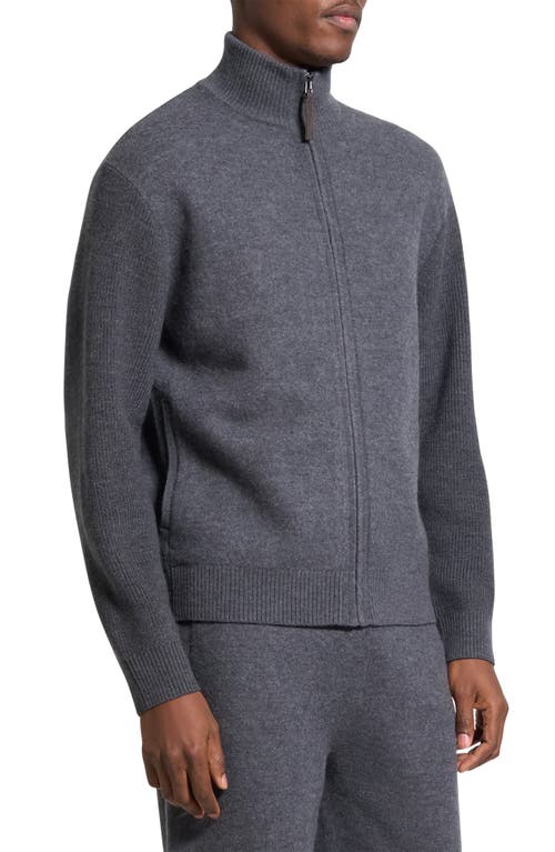 Theory Long Sleeve Relaxed Fit Wool Turtle Neck Sweater In Blue