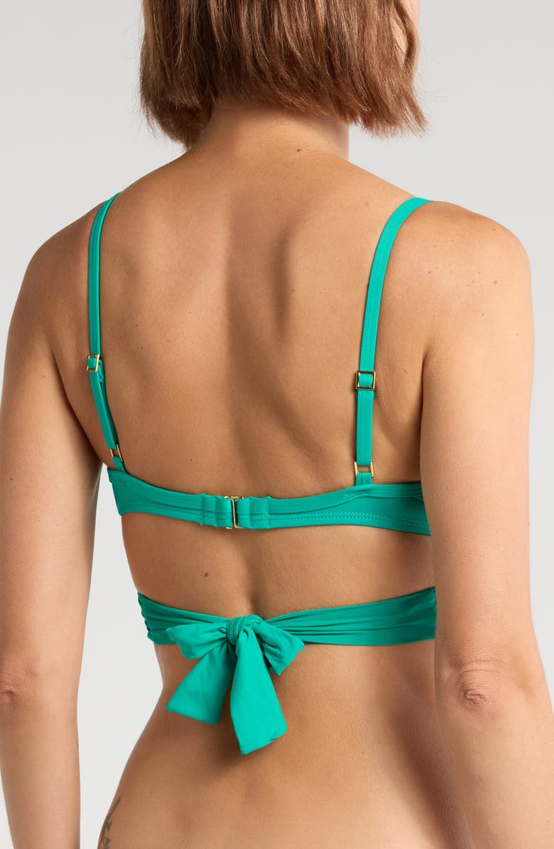 La Blanca Wrap Bra Top, Alternate, color, Emerald