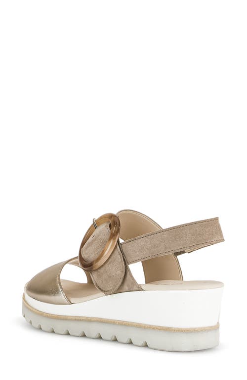 Gabor Strappy Wedge Sandal In Puder