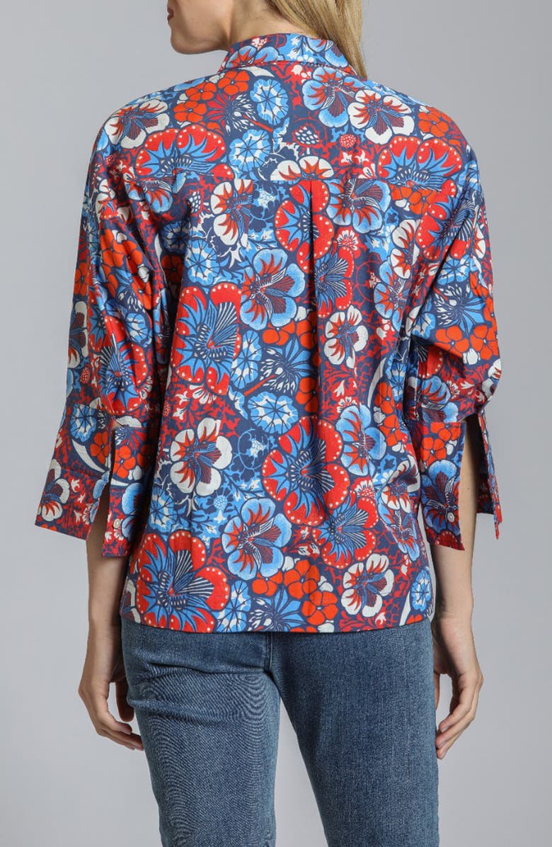 APNY Boxy Cotton Shirt, Alternate, color, Blue Multi