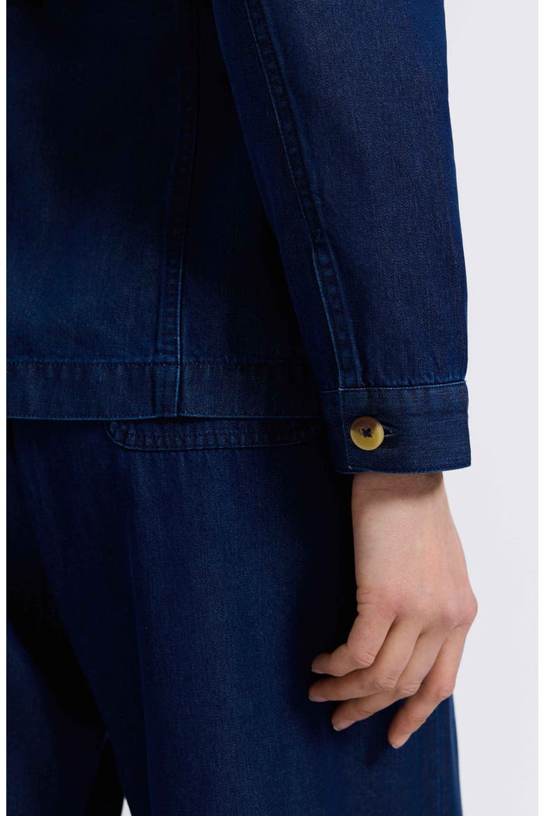 Stella Belted Denim Utility Jacket, Alternate, color, DARK WASH