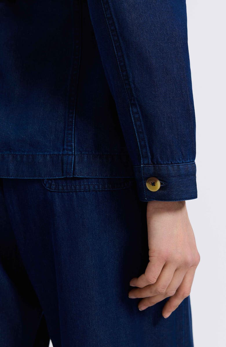 Foxcroft Stella Belted Denim Utility Jacket, Alternate, color, Dark Wash