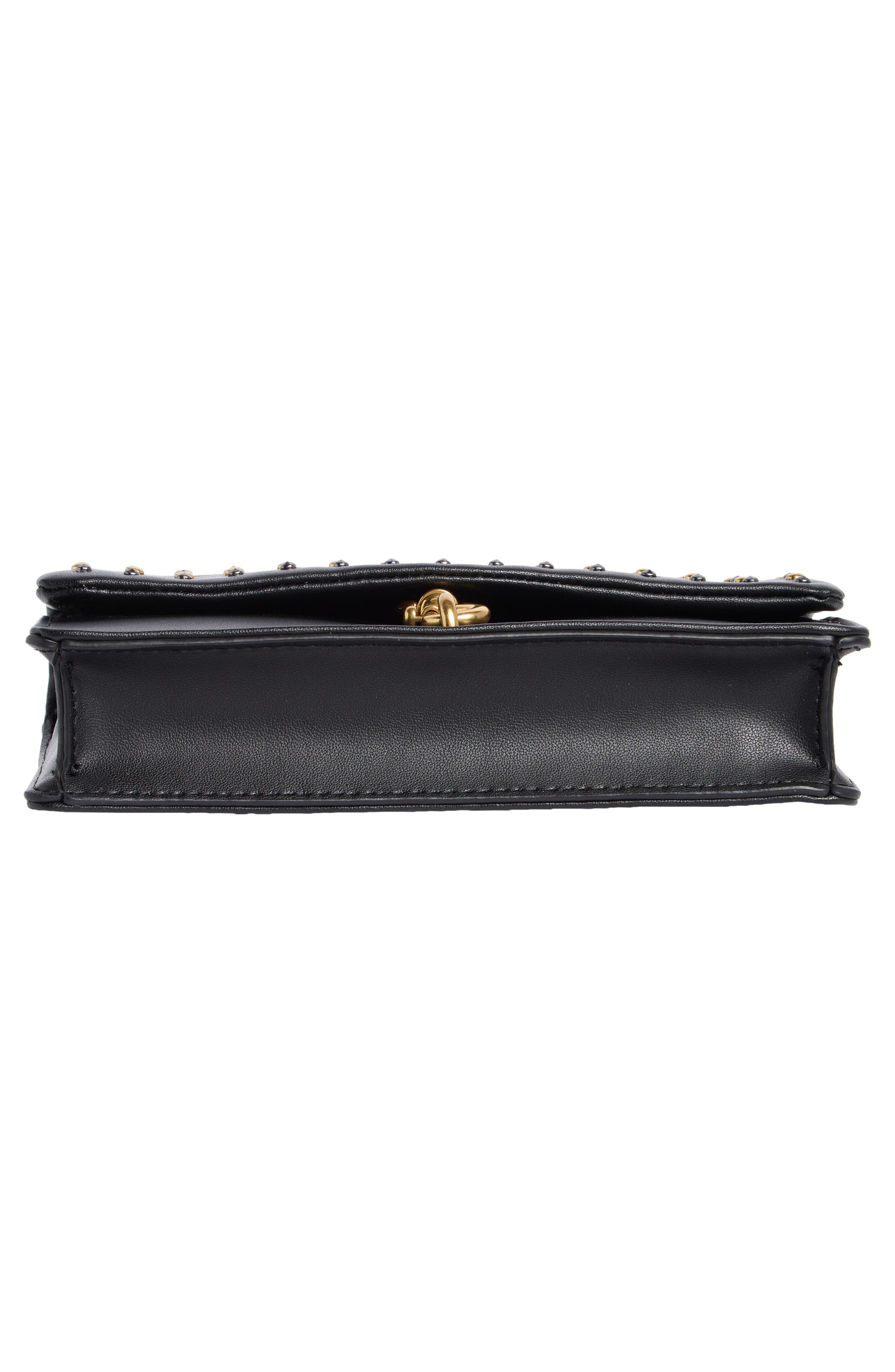 Rebecca Minkoff Gleaming Stud Mini Crossbody Bag, Alternate, color, Black